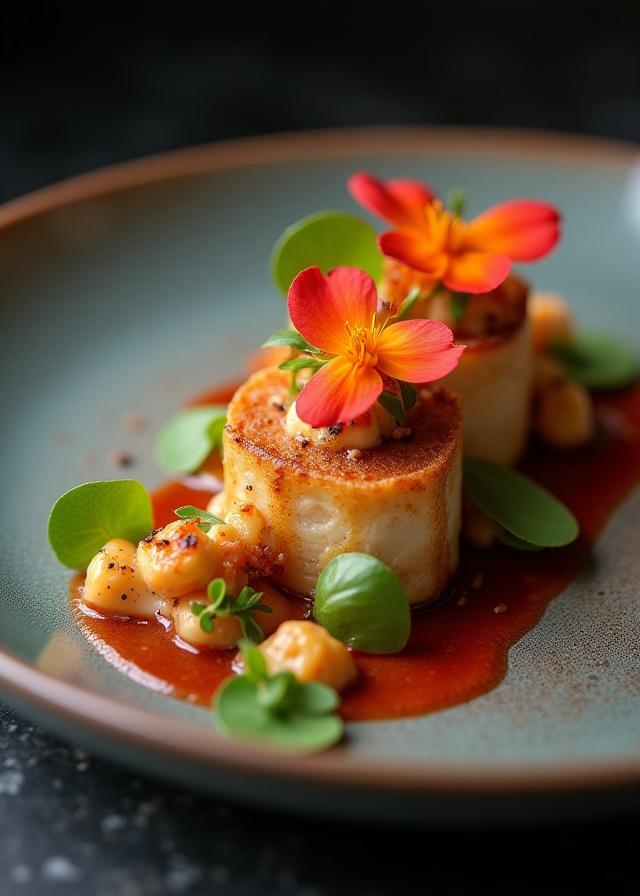 Artistic food plating