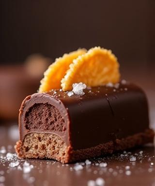 Dark chocolate textures dessert