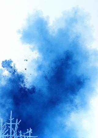 Abstract script in deep indigo tones